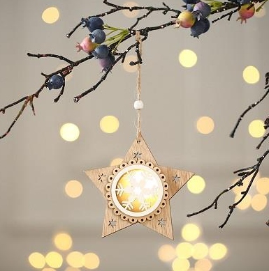 

Zawieszka Led świąteczna drewno 11,5cm