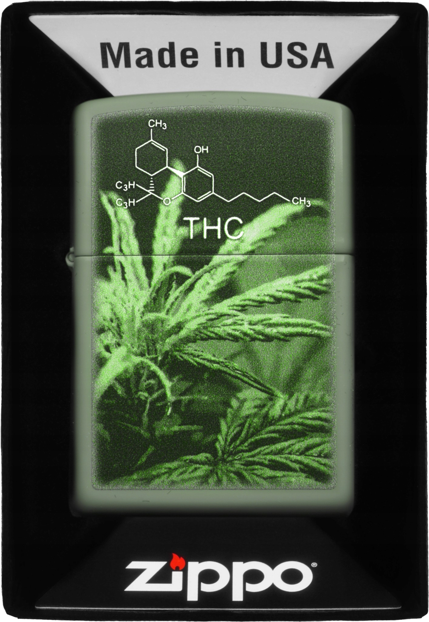 Zapalovač Zippo Thc Cannabis Design 60007257 Větruodolný benzínový
