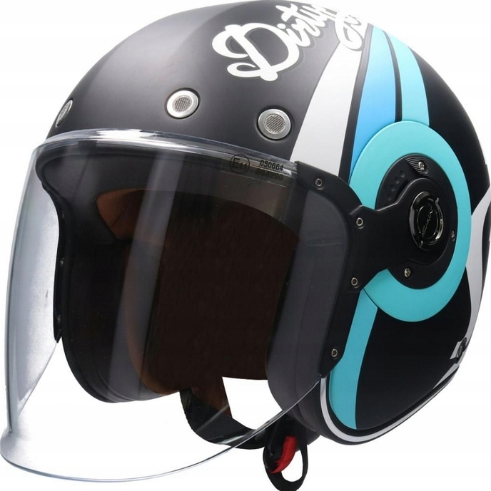 Otvorená Motocyklová Prilba Smk Retro Jet MA215 Black Blue Matt M 57-58 cm
