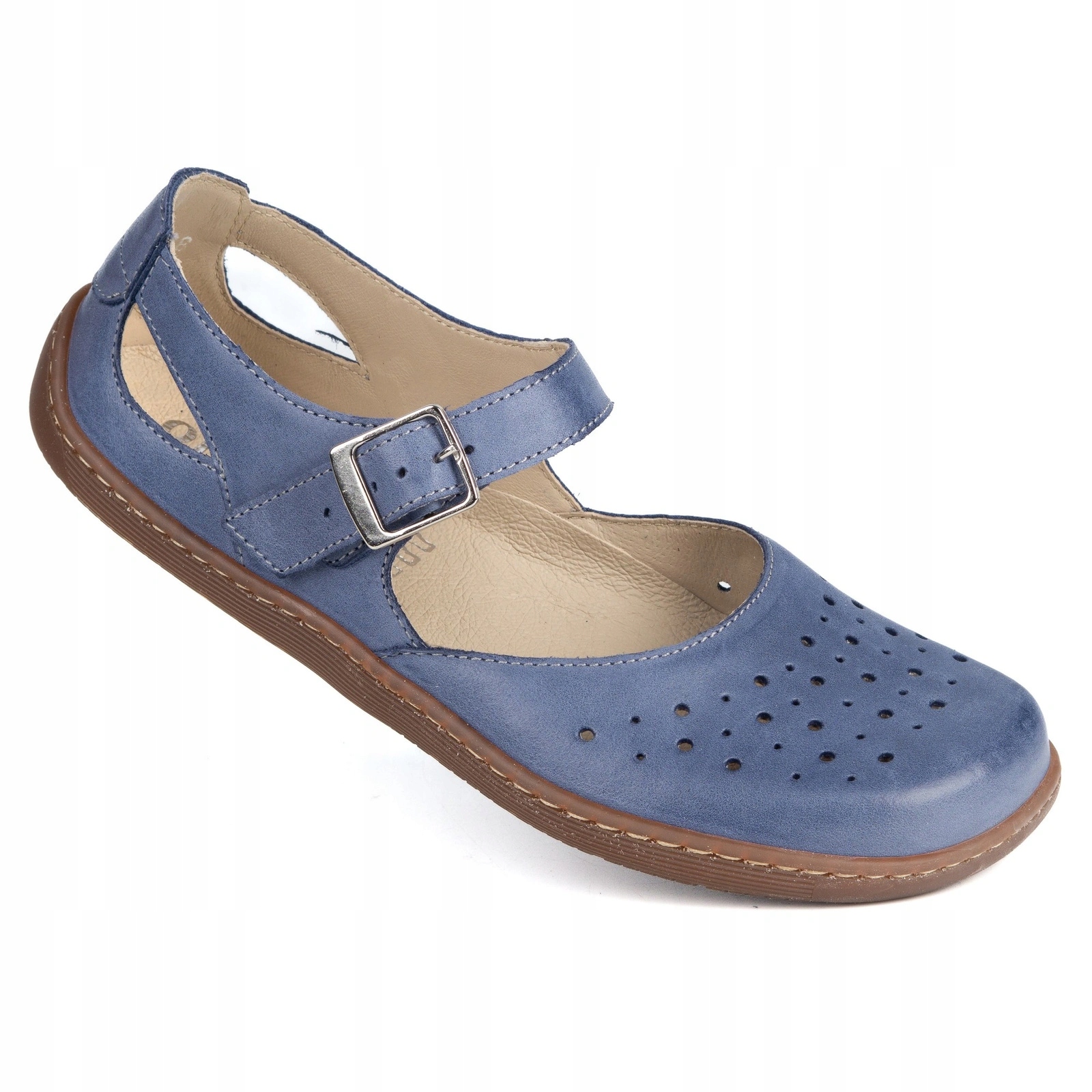 Béžové dámské kožené boty Barefoot 1284 Olivier 39