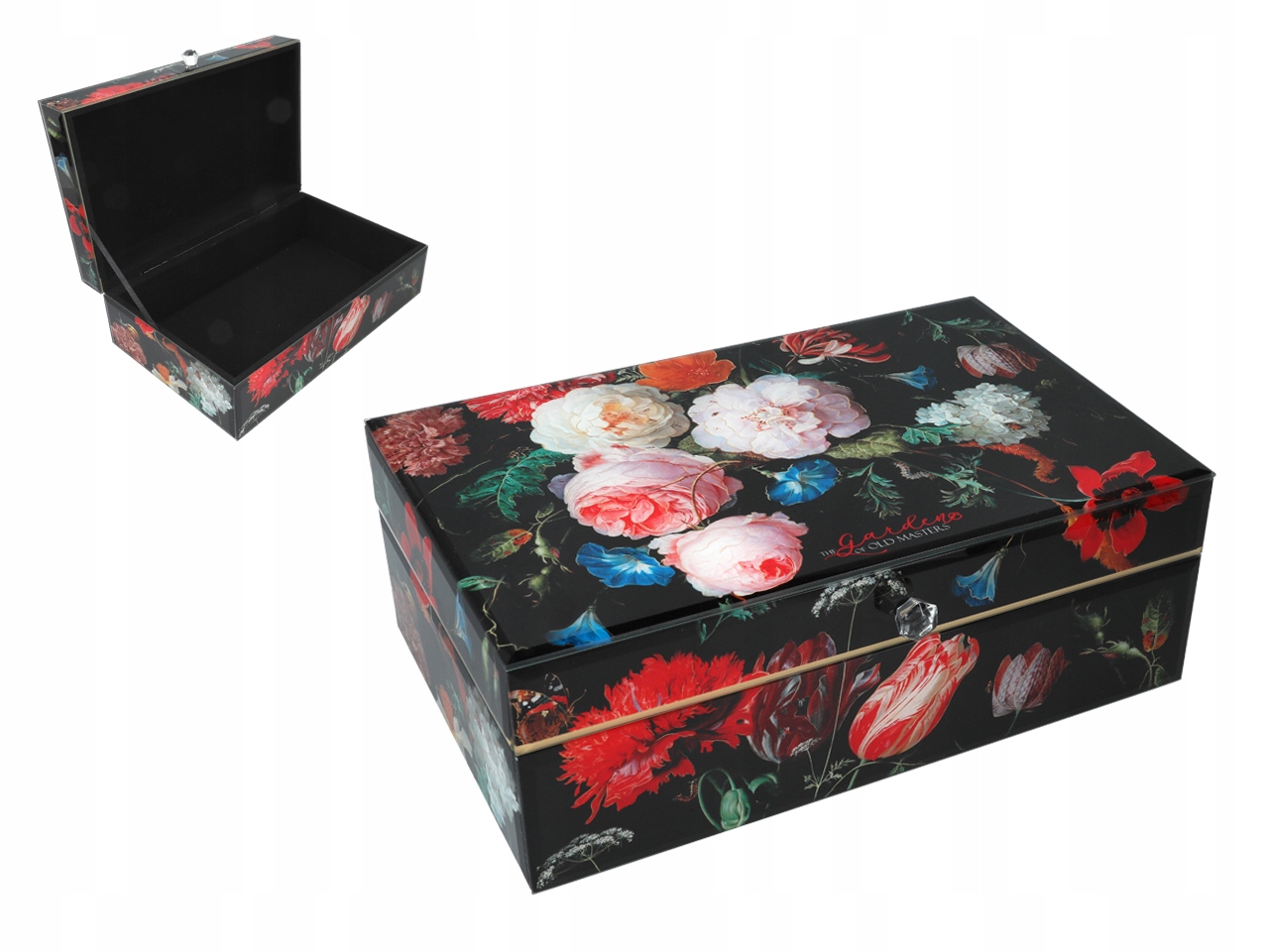 Sklenená Krabička Na Šperky Kvety Baroková Krabička Na Drobnosti