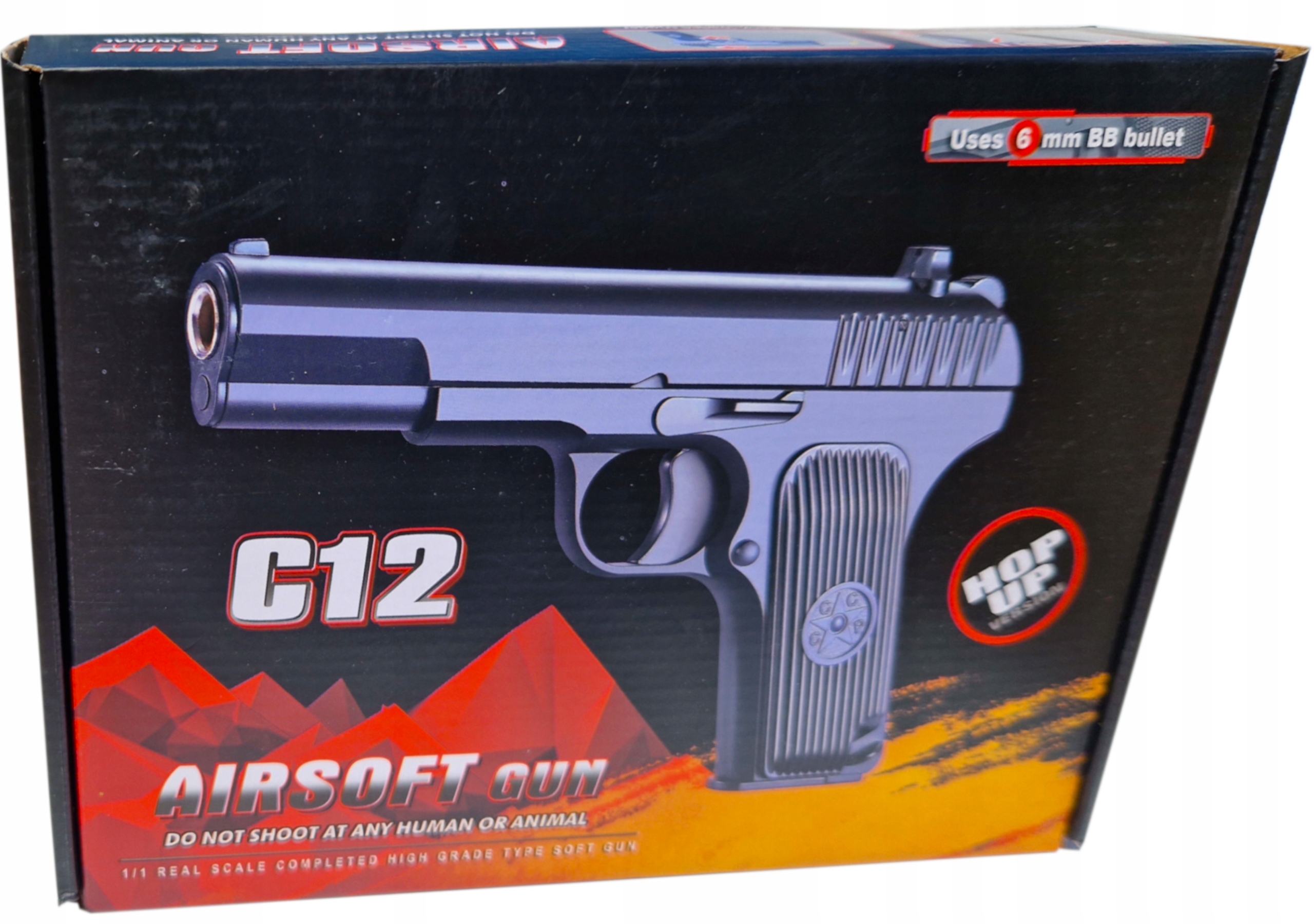 TOKAREV TT REPLIKA ASG PISTOLET METALOWY NA KULKI Kolor dominujący czerń