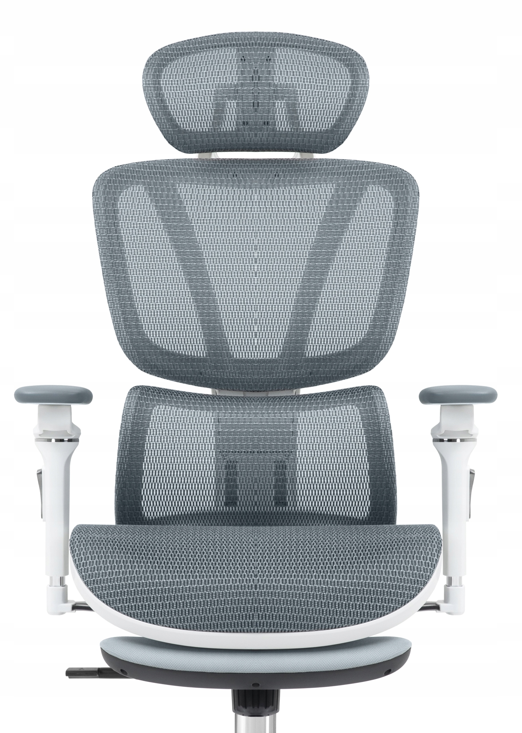 Fotel biurowy ergonomiczny Hell's Chair Hc- 1044 Szary Biały Tkanina