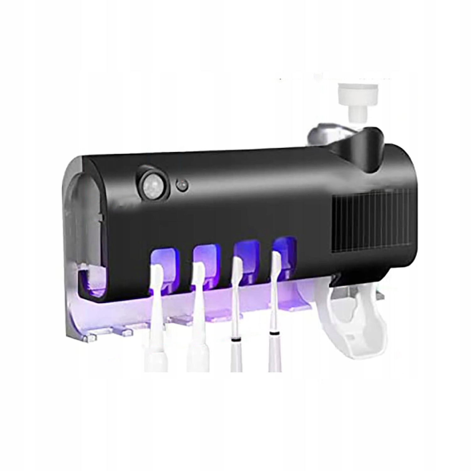 UCHWYT NA SZCZOTECZKĘ DO ZĘBÓW DOZOWNIK PASTY DO ZĘBÓW DEZYNFEKCJA UV 500MA Kolor czarny