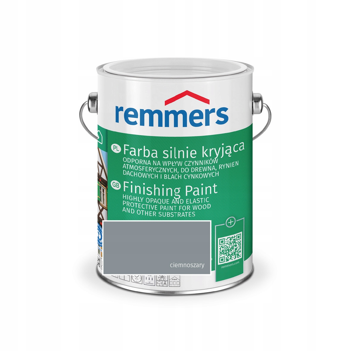 Remmers Deckfarbe farba 2,5l Ciemnoszary