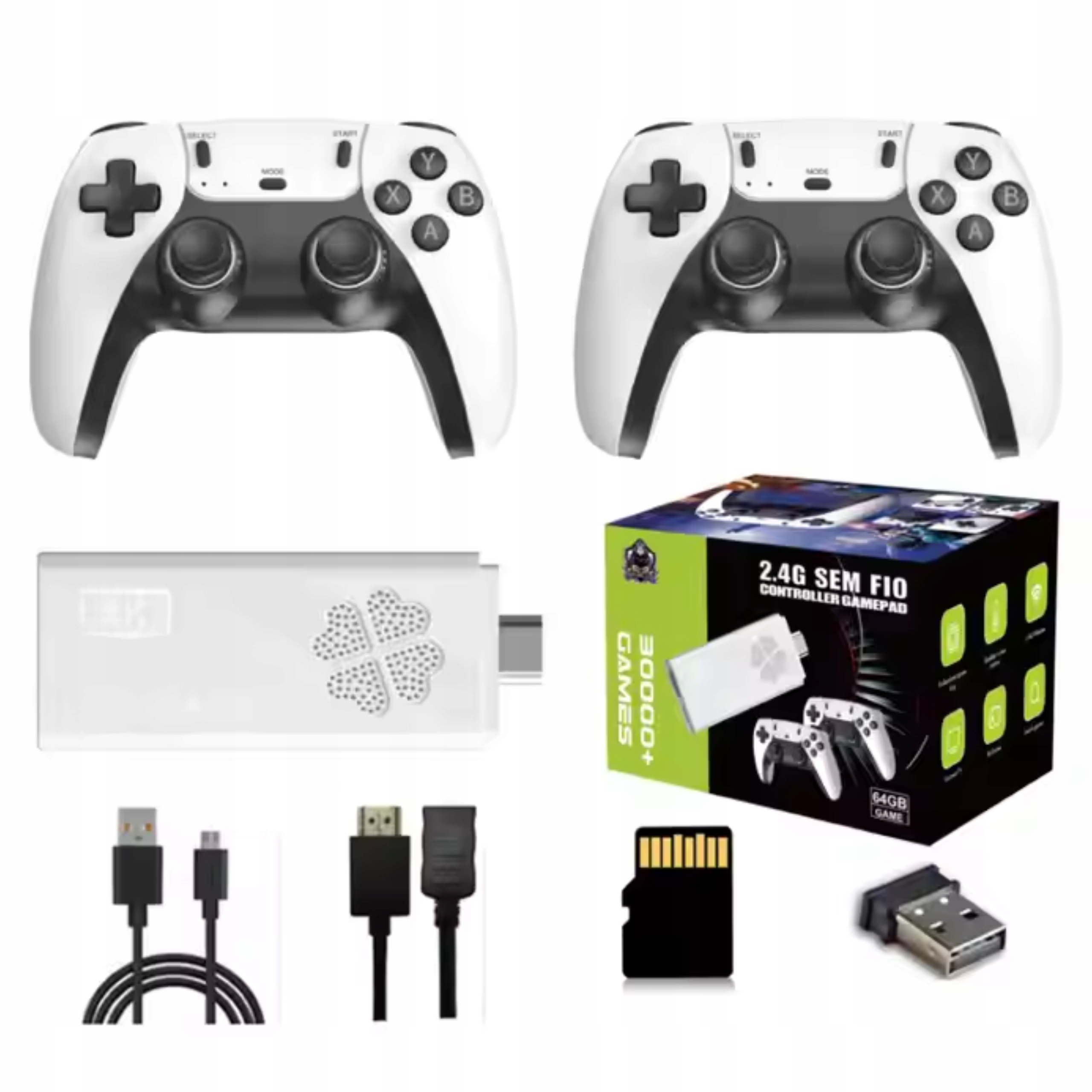 Konsola Game Stick F10 Retro 64GB 4K 31000 Gier 2 Pady Hdmi Tv plug & play