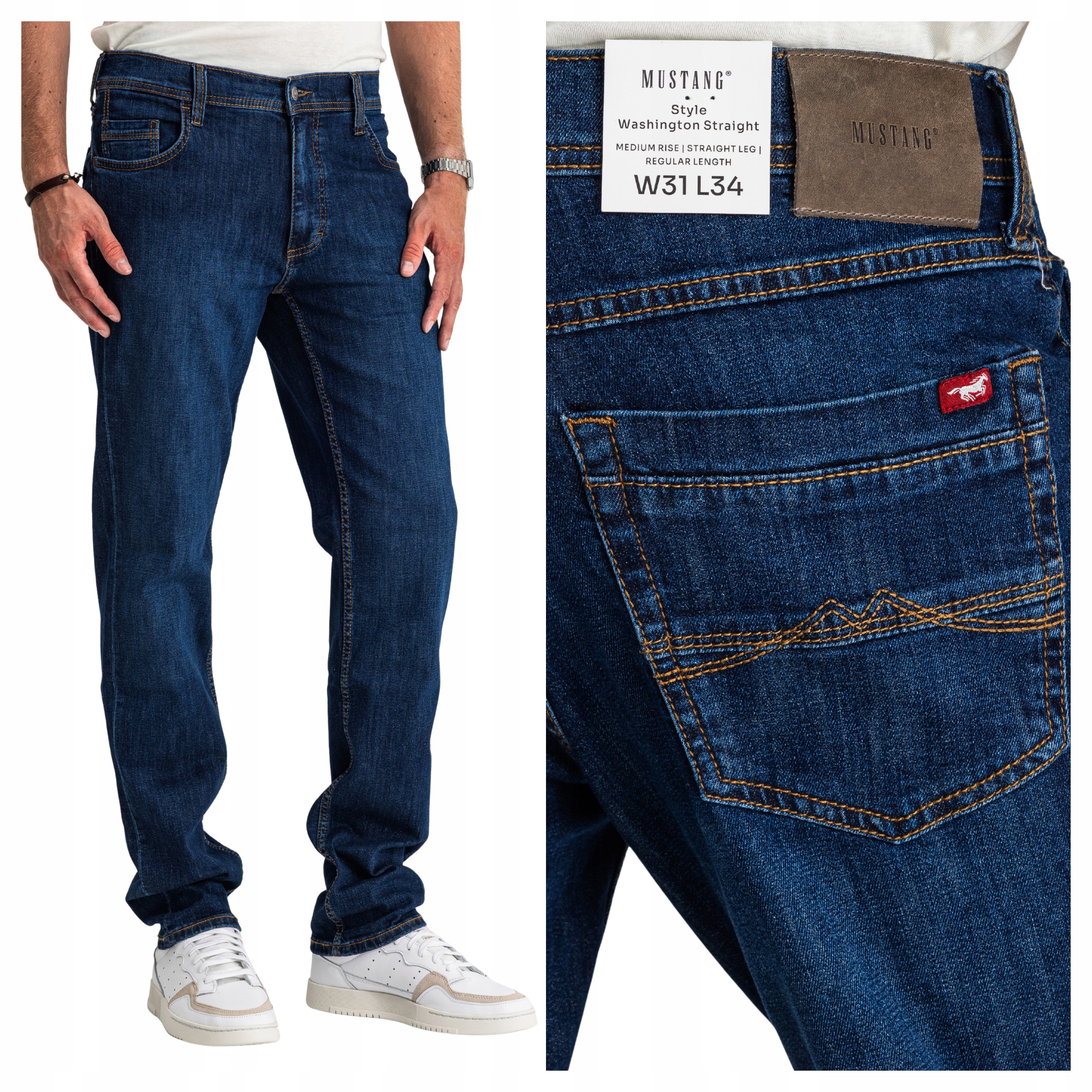 Mustang Washington Straight Pánské džíny rovného střihu Klasické W36 L32