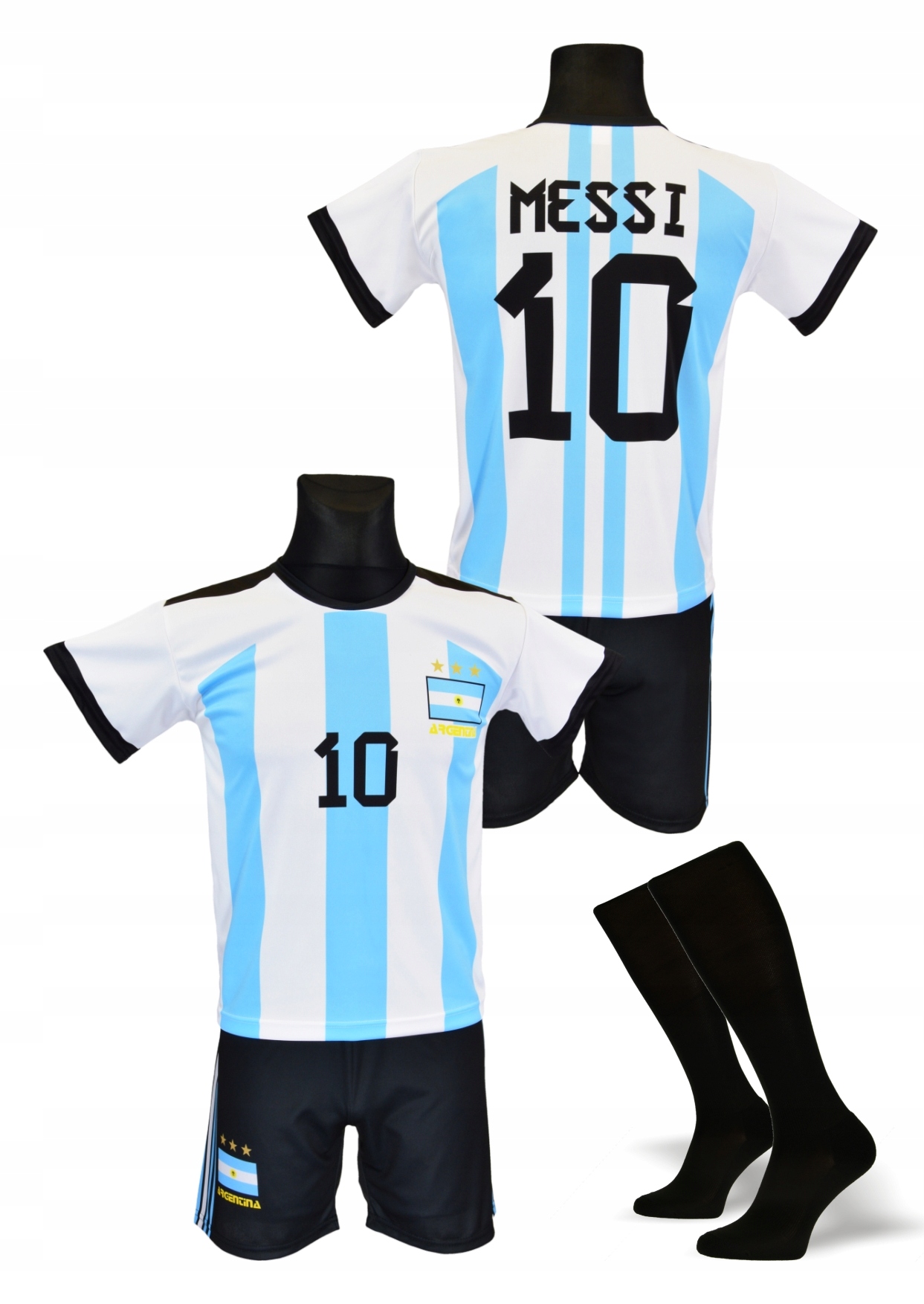 MESSI strój piłkarski + getry ARGENTYNA rozm. 152 Kod producenta ARG10kss152