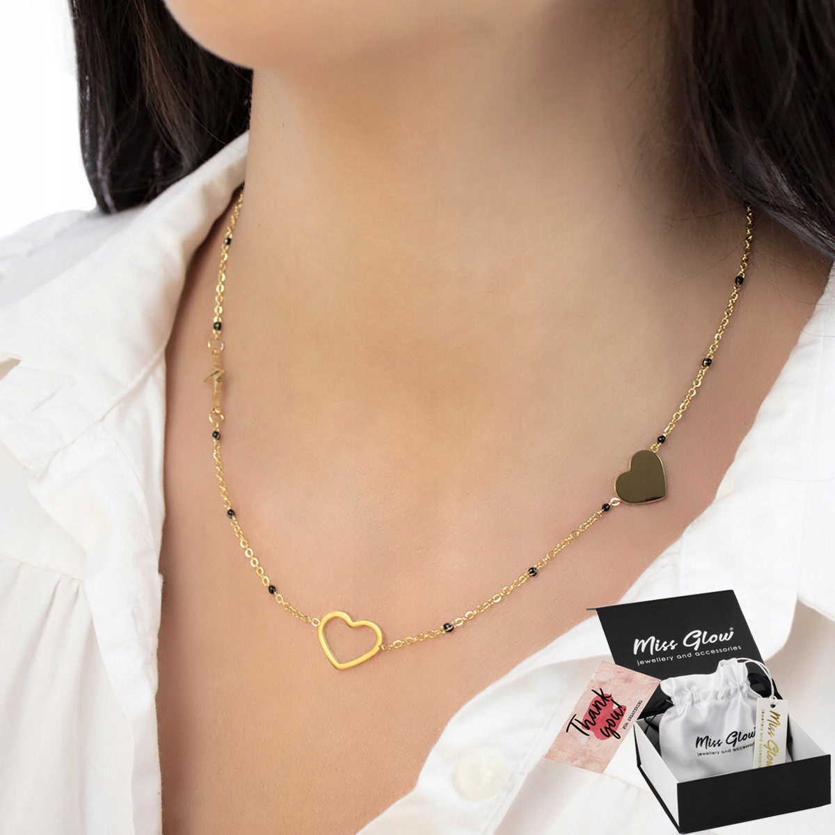 

Naszyjnik linia życia Stal Szlachetna Pozłacana