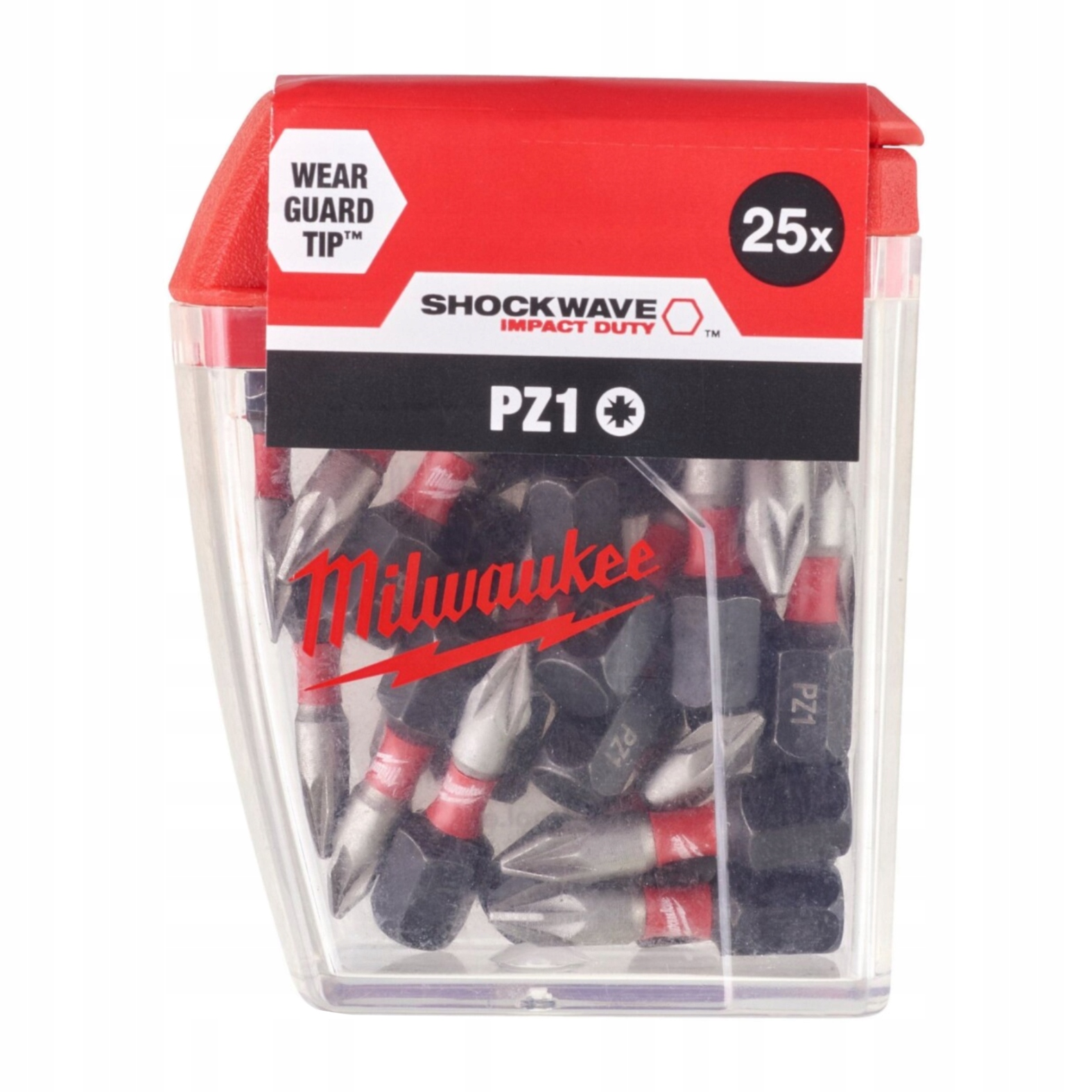 Nárazové bity PZ1 25 mm, hroty Shockwave Impact Duty, sada bitů 25 kusů