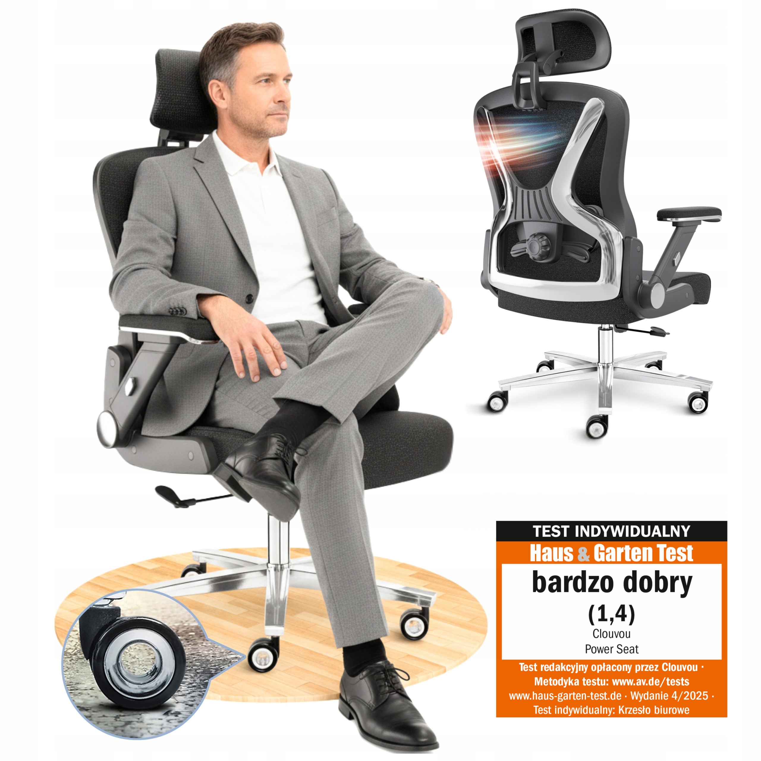 Fotel obrotowy CLOUVOU czarny