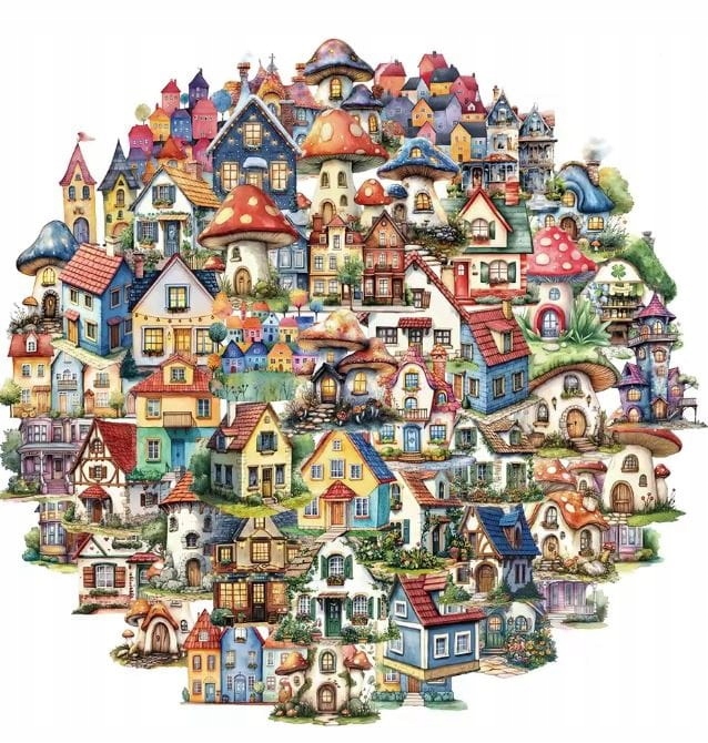 Naklejki winylowe Wlepy Bajkowe Magiczne Domy Domki 50 szt Stickerbomb