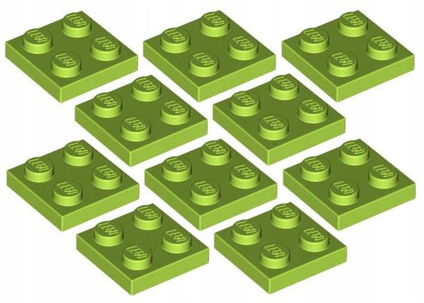 

Lego Płytka 2x2 Limonkowa/Lime 3022/4537937 10szt