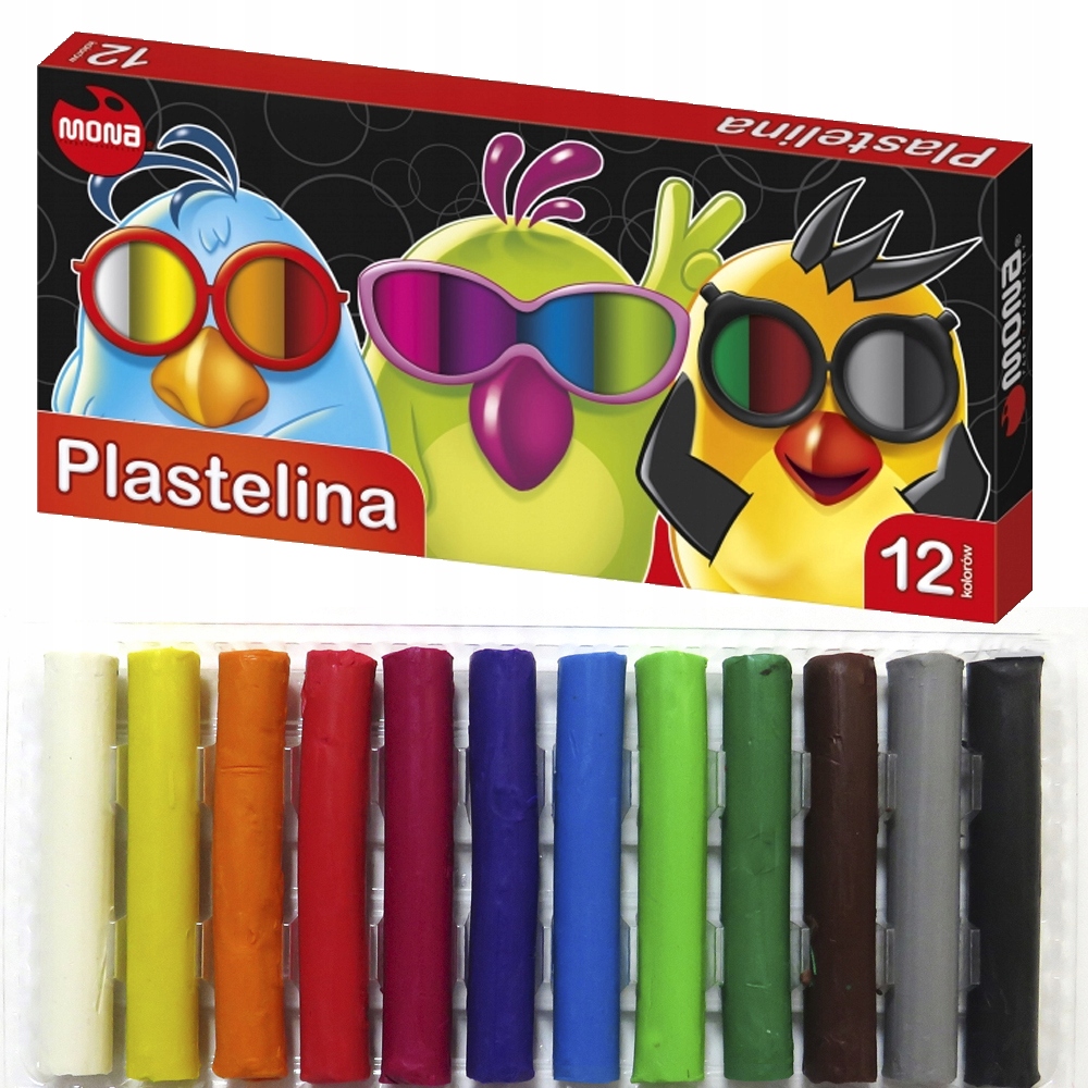 

Plastelina Szkolna Mona, 12 kolorów, St. Majewski