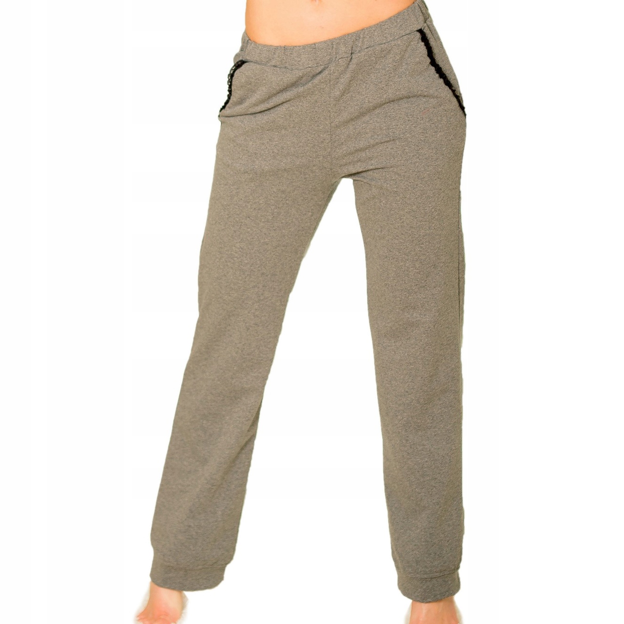 Kalhoty Antao S Šedé Dresové Teplákovka z bavlny Kapsy Boho styl Bavlna