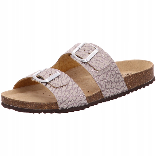 Geox Stříbrné dámské pantofle Geox Brionia