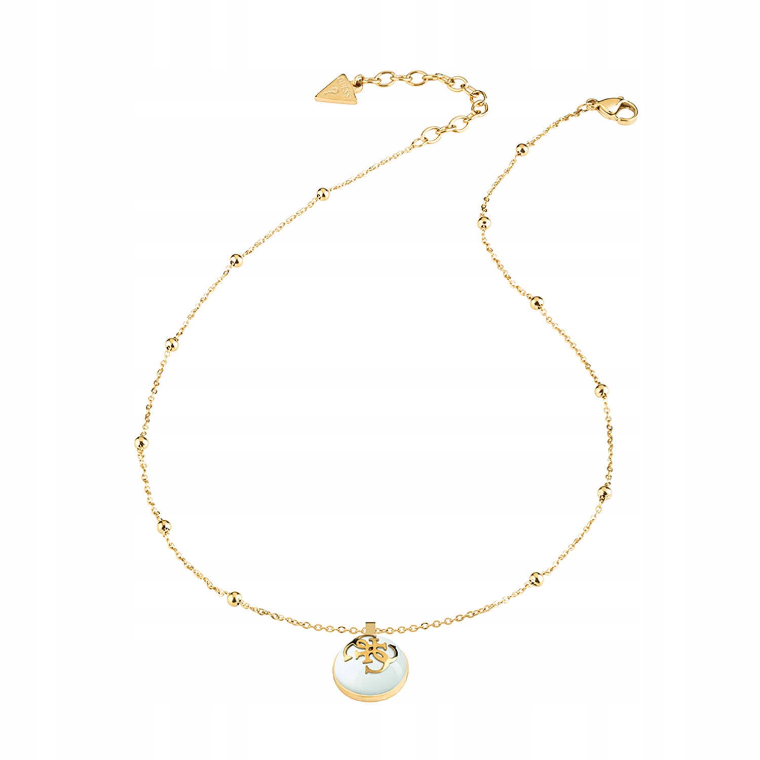 Dámský zlatý náhrdelník Guess kolečko 46 cm