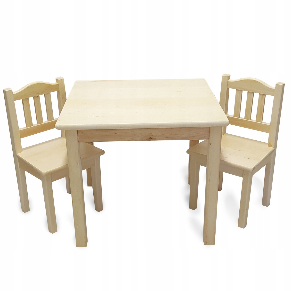 

Duży zestaw naturalny stolik 60x60 dwa krzesełka