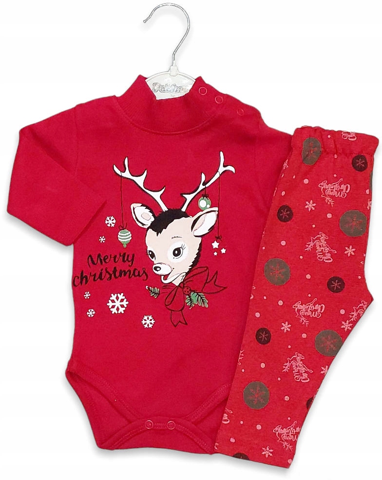 

Komplecik niemowlęcy spodenki body 68 Święta