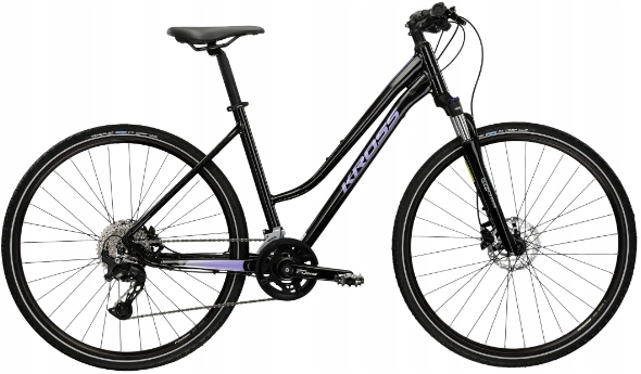 Rower crossowy damski Kross Evado 7.0 M(17") 28 czarno-fioletowy połysk