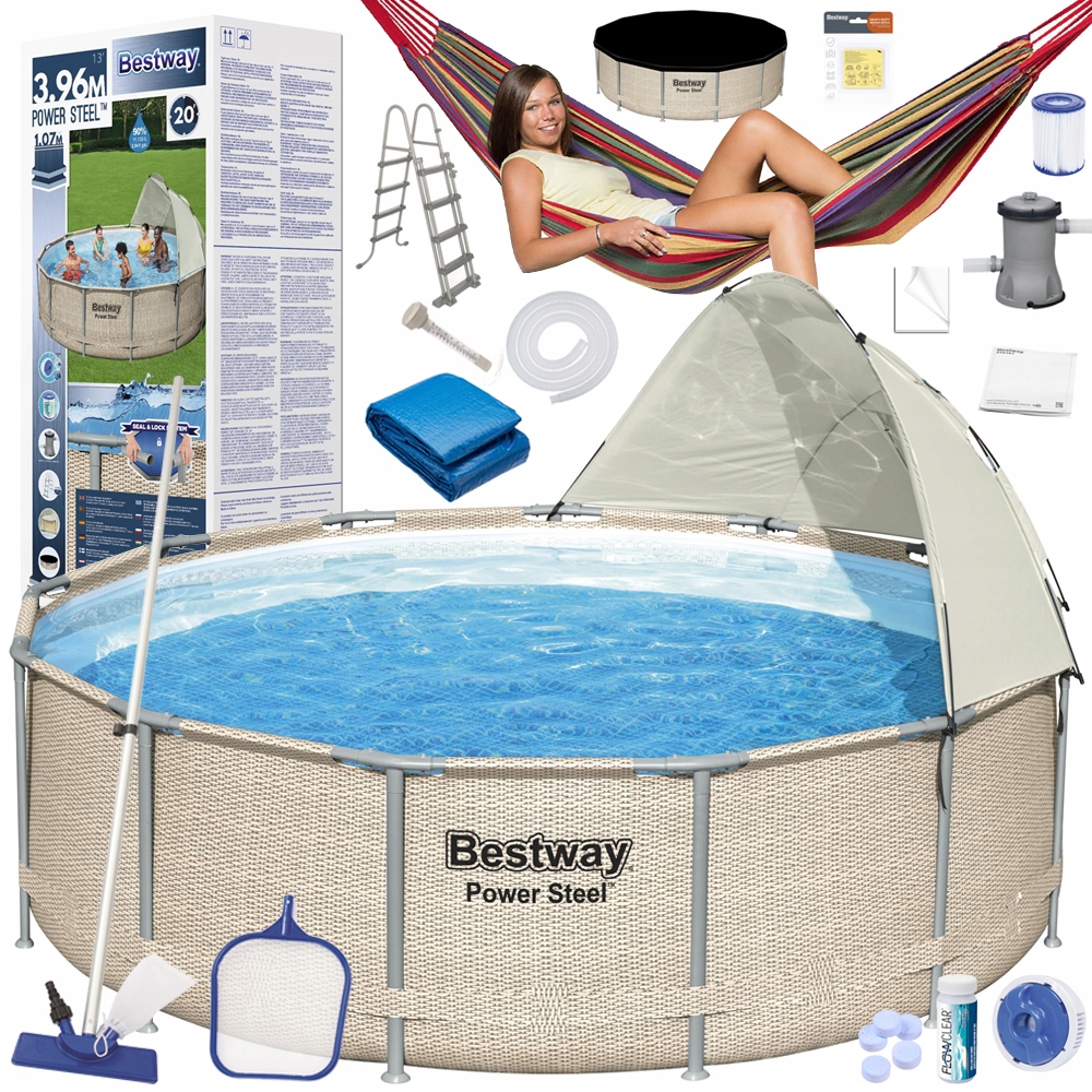 

Bestway basen Stelaż 396x107cm 20w1 daszek 5614V