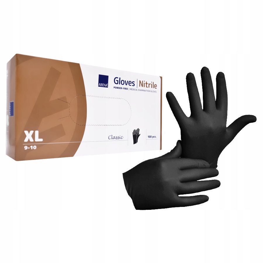

Rękawiczki Nitrylowe Bezpudrowe Czarne XL 100 szt.