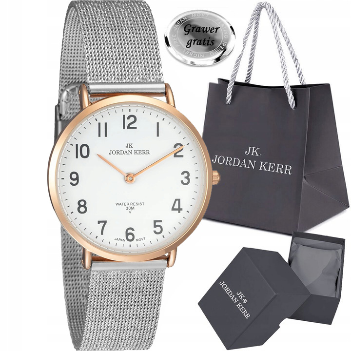 Dámské hodinky Jordan Kerr H8007-3 Síťka Mesh Velké Číslice Box