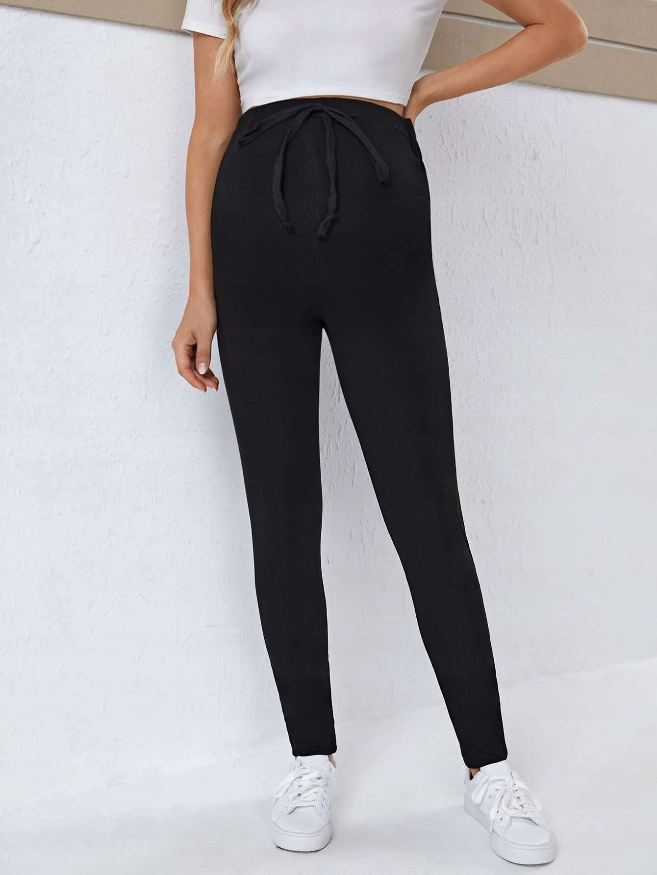 SHEIN SPODNIE CIĄŻOWE CZARNE DAMSKIE PROSTE S 1V1B