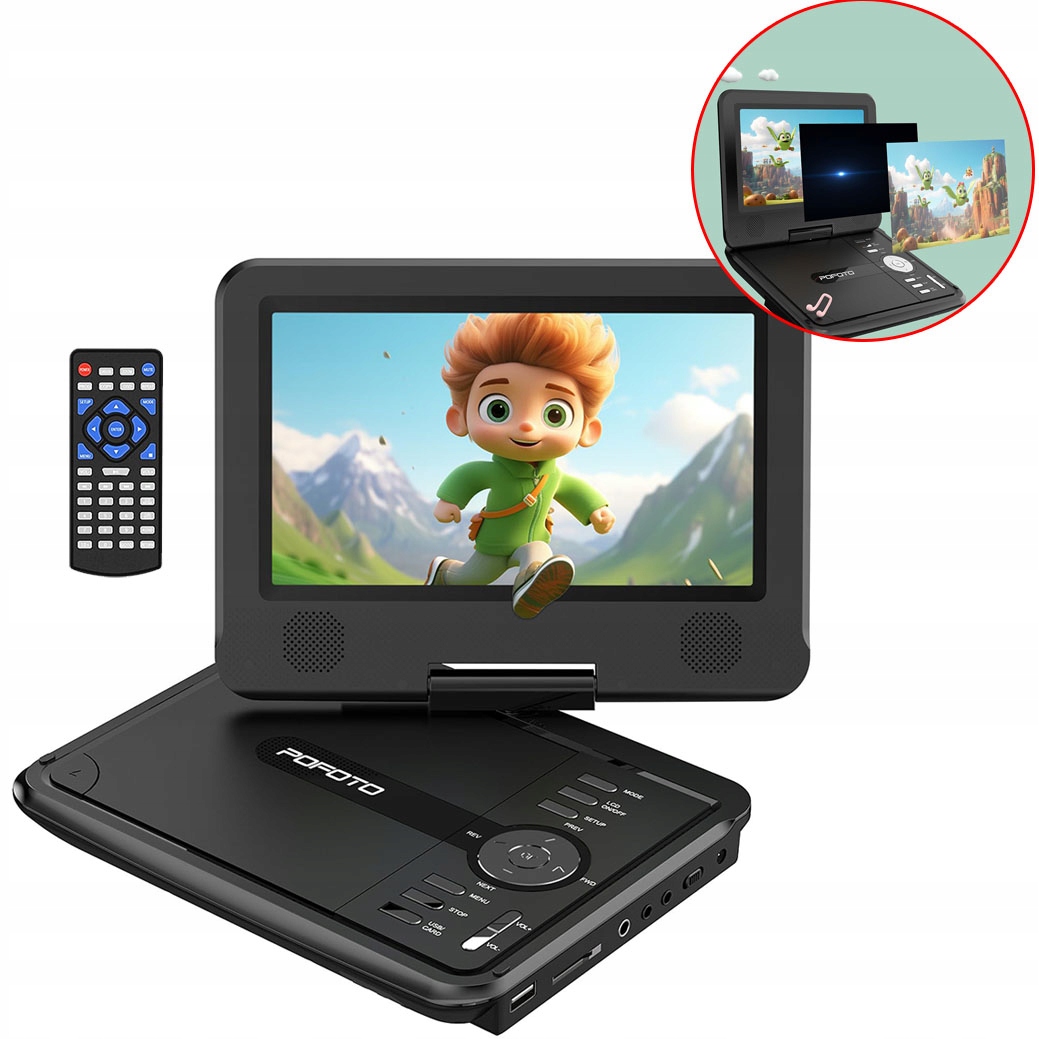 7" Přenosný DVD Přehrávač S Funkcí Videoherní Konzole LCD Hd 2000 Mah