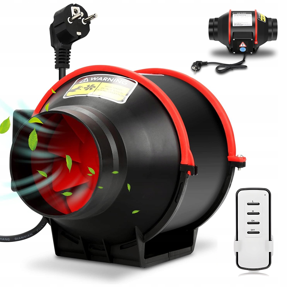 Dvourychlostní Odtahový Ventilátor 2 Rychlosti 80W IP44 S Dálkovým Ovládáním