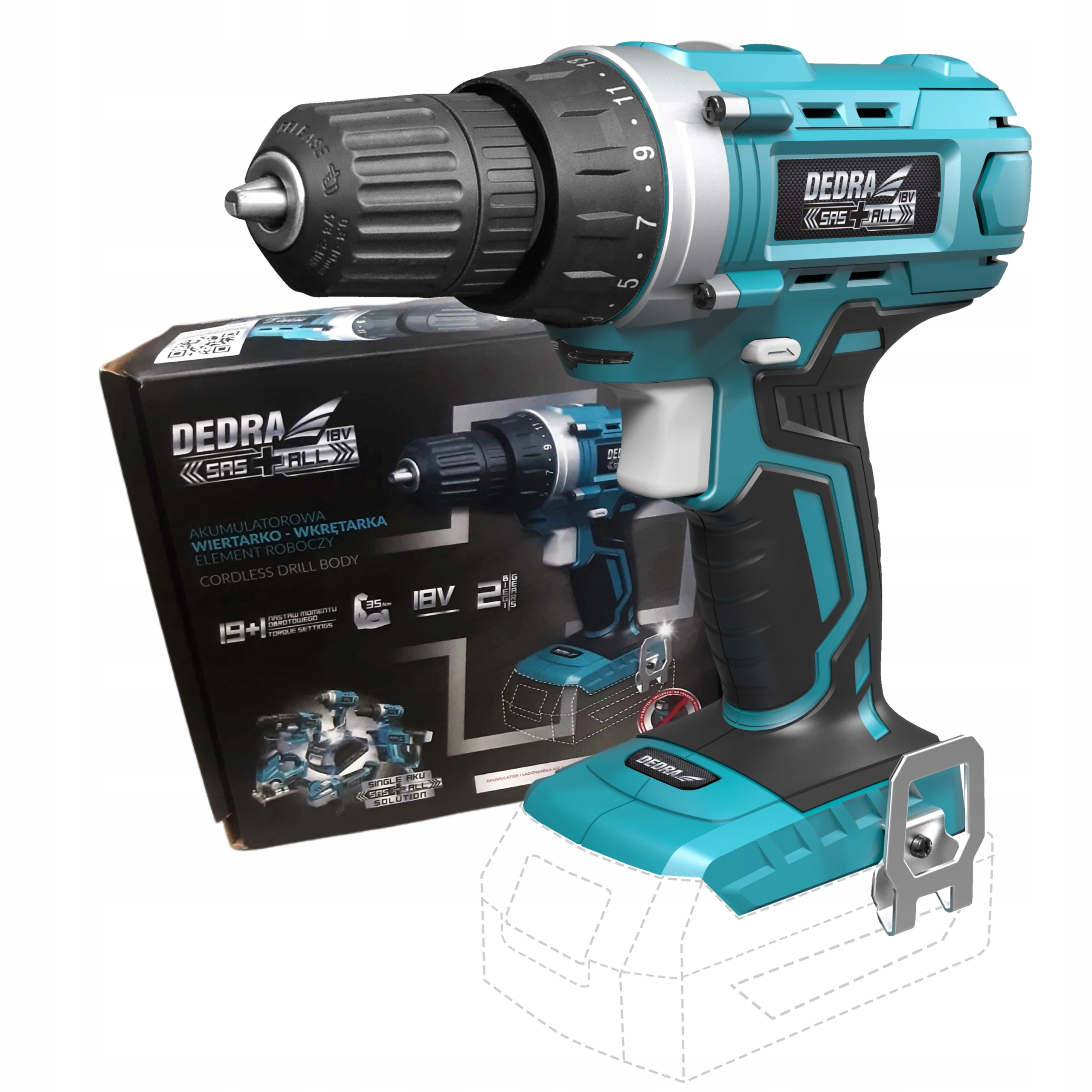 

Dedra DED7040 Wiertarka-wkrętarka Aku. Sas+ 18V