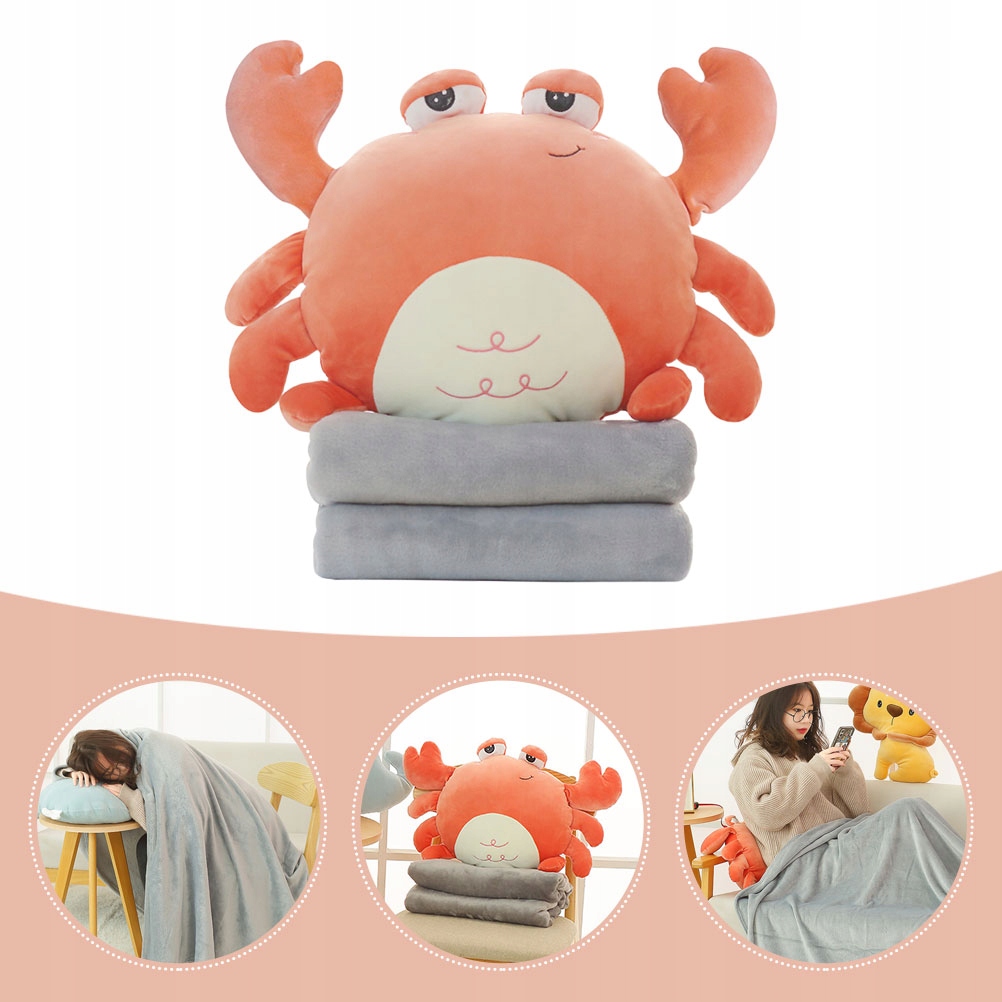 PODUSZKA POŚCIELOWA KOC PODRÓŻNY W KSZTAŁCIE KRABA KARTON Płeć unisex