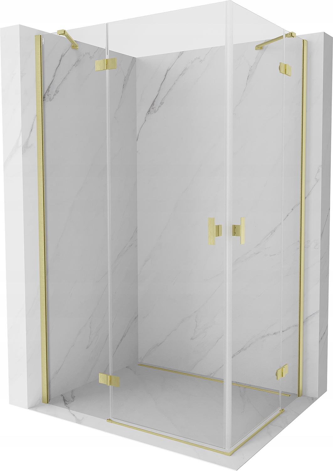 Mexen Mist-h Duo Kabina Prysznicowa 120X95 CM Transparent Złota Szczotka