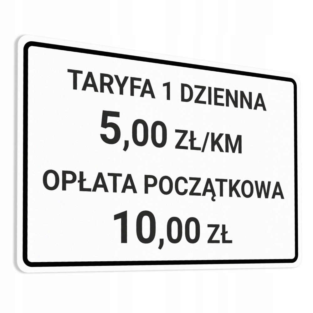 Naklejka Taxi Taryfa Dzienna Opłata Początkowa 10x15 cm #AT0D