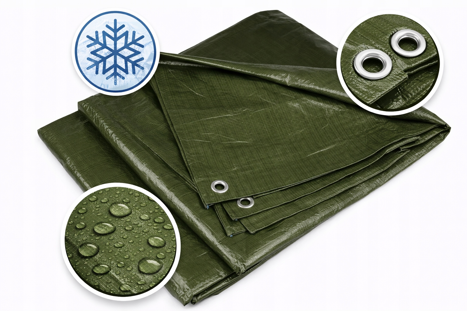 Krycia Plachta 10X12 m Zelená Mrazuvzdorná Vodotesná S Uv Očkami