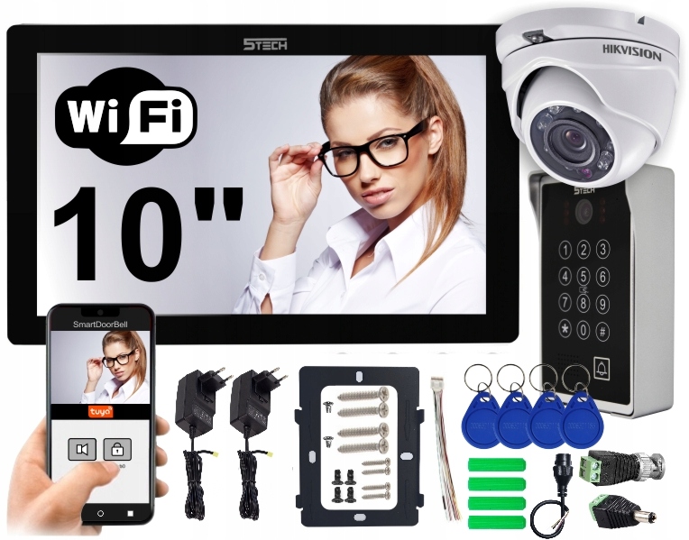 Wideodomofon 10" WiFi 5TECH +Kamera HIKVISION