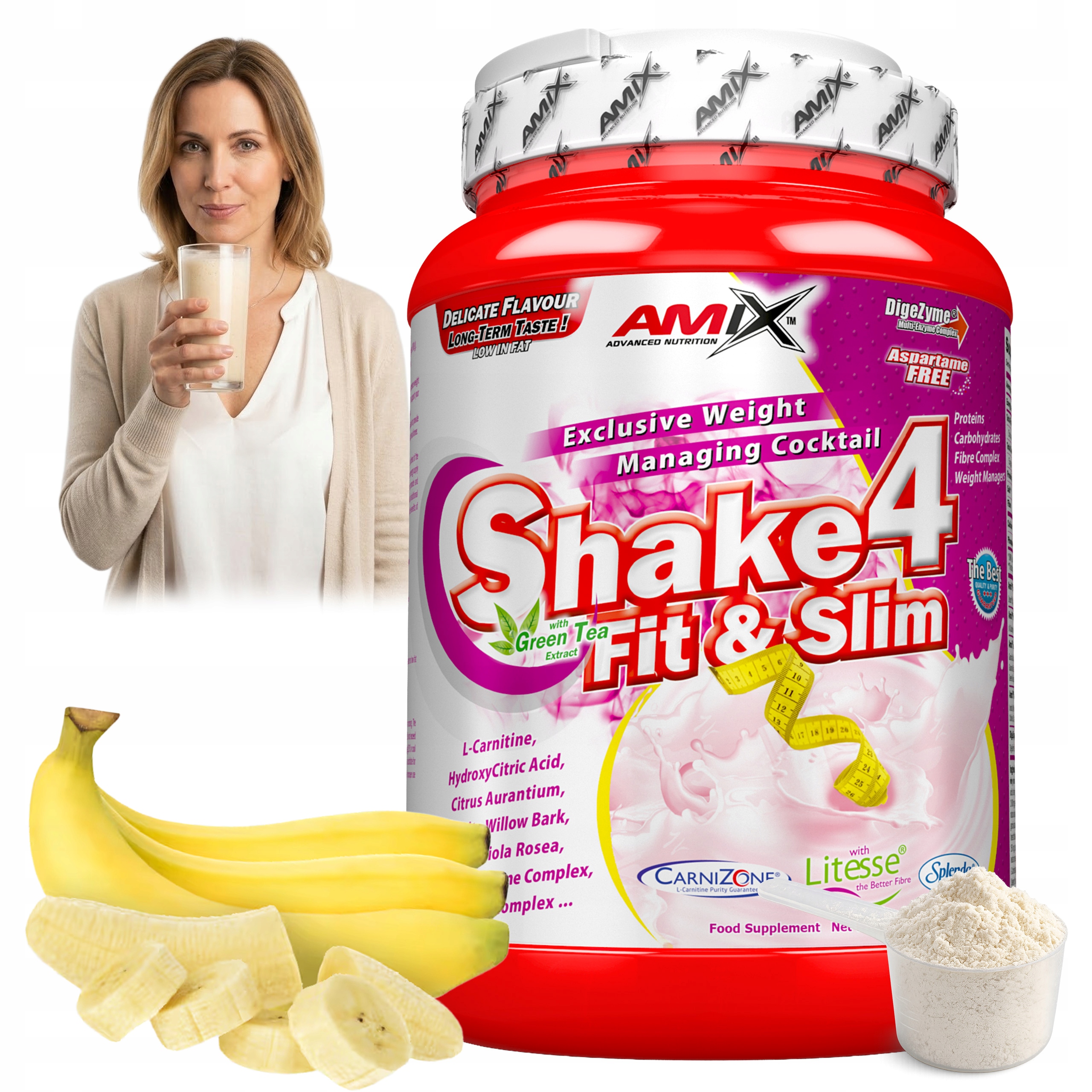 Koktejl na hubnutí, náhrada jídla, bílkoviny, sacharidy, Shake 4 Fit Slim