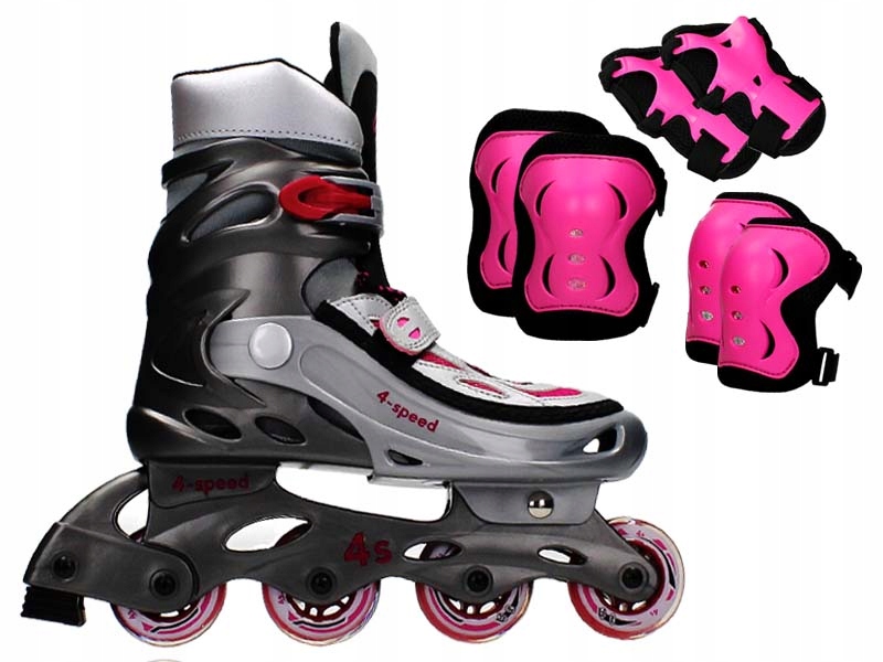 

Regulowane łyżworolki Rolki + Ochraniacze - 39-42