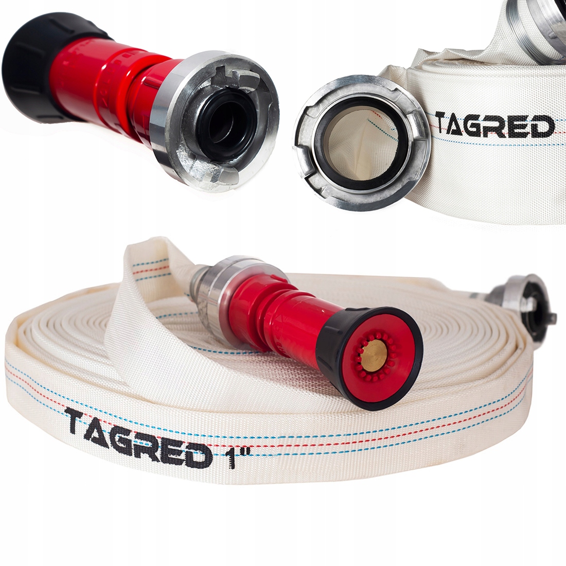 

Wąż Strażacki 20m + Prądownica Działko Do Wody 1''