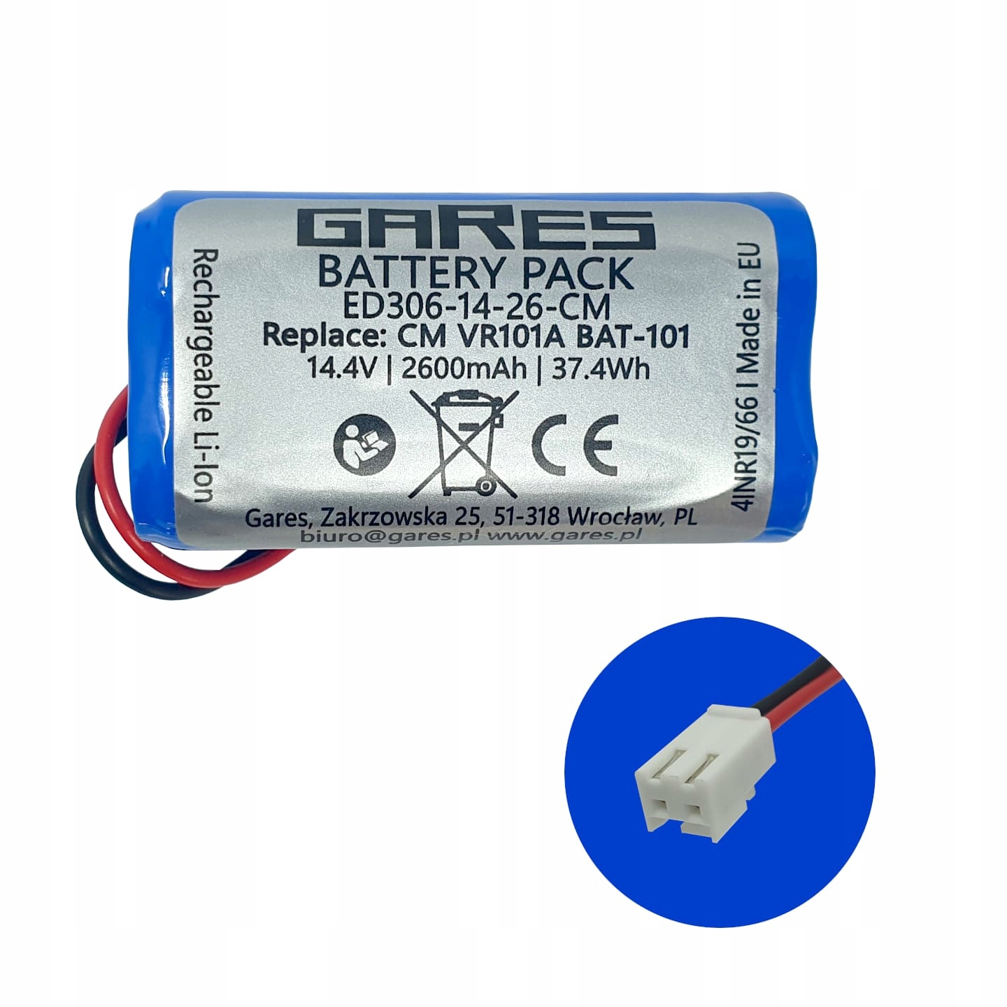 Akumulátor pro vysavač CleanMaxx, baterie VR-101A 14.4V 2.6Ah Li-Ion