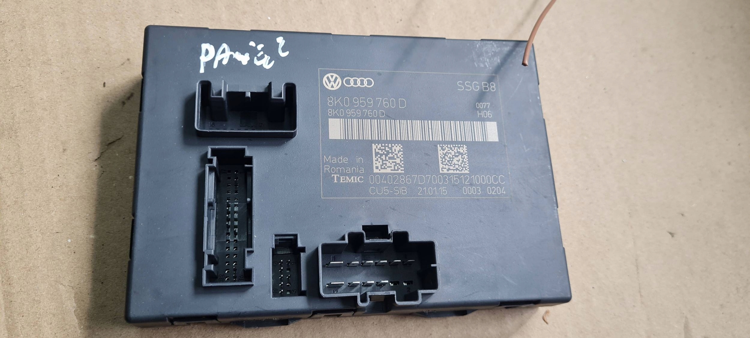 A5 8T LIFT module control unit PAMIECI seat 8K0959760D A4 B8 S4 LIFT