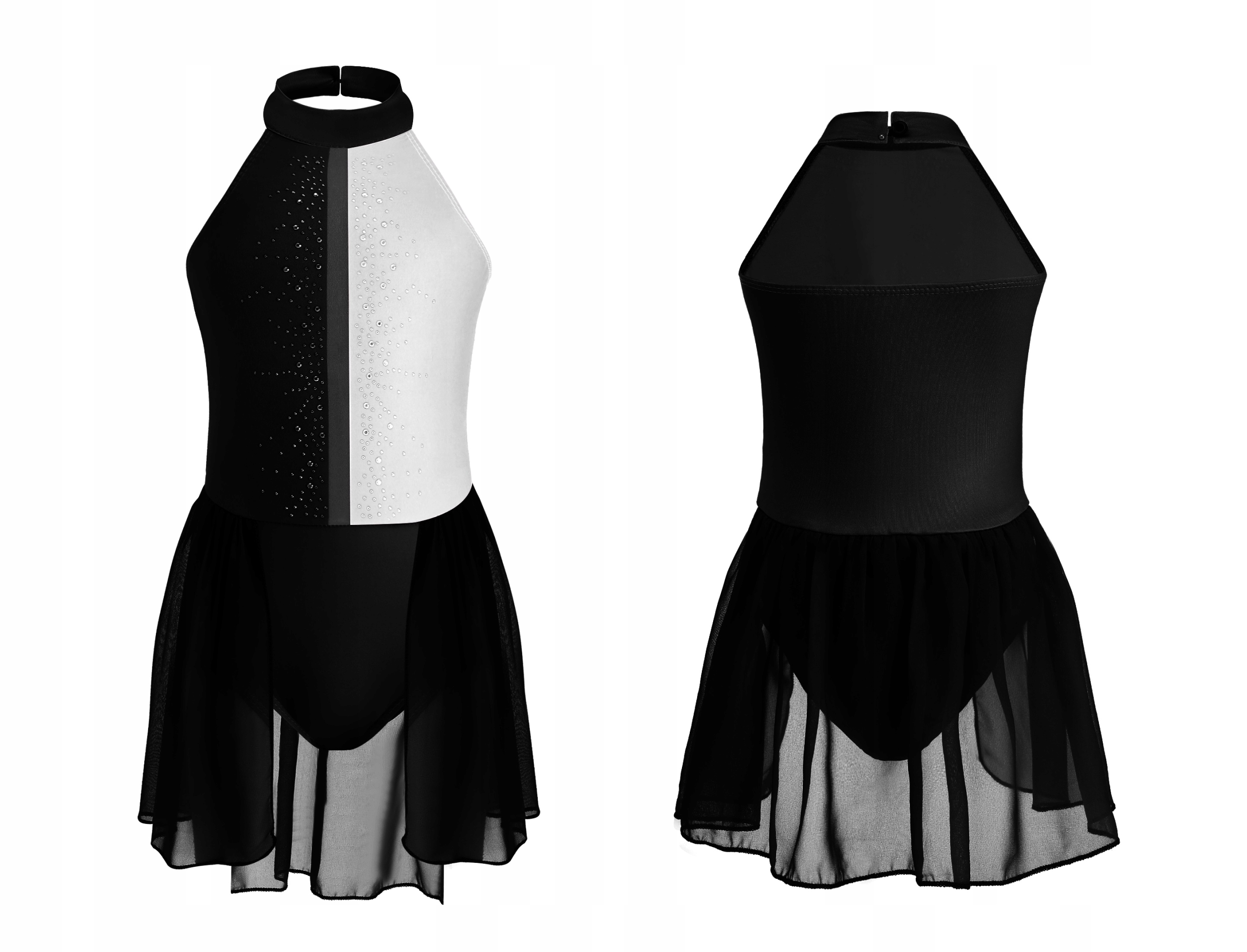Baletní Body S Tylovou Sukní, Černobílé, Taneční Oblečení Pro Balet Vel. 110