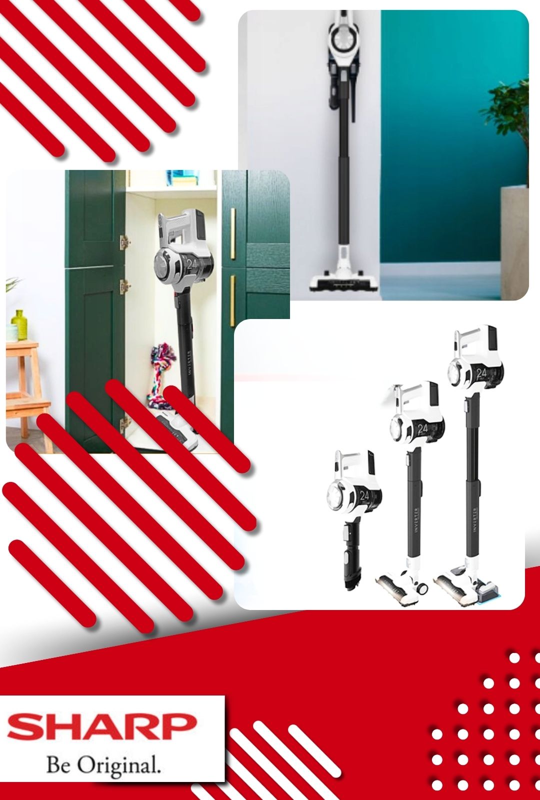 SHARP Odkurzacz Pionowy Przewodowy Bezworkowy SA-VP4000WS z funkcją mycia Model SA-VP4000WS