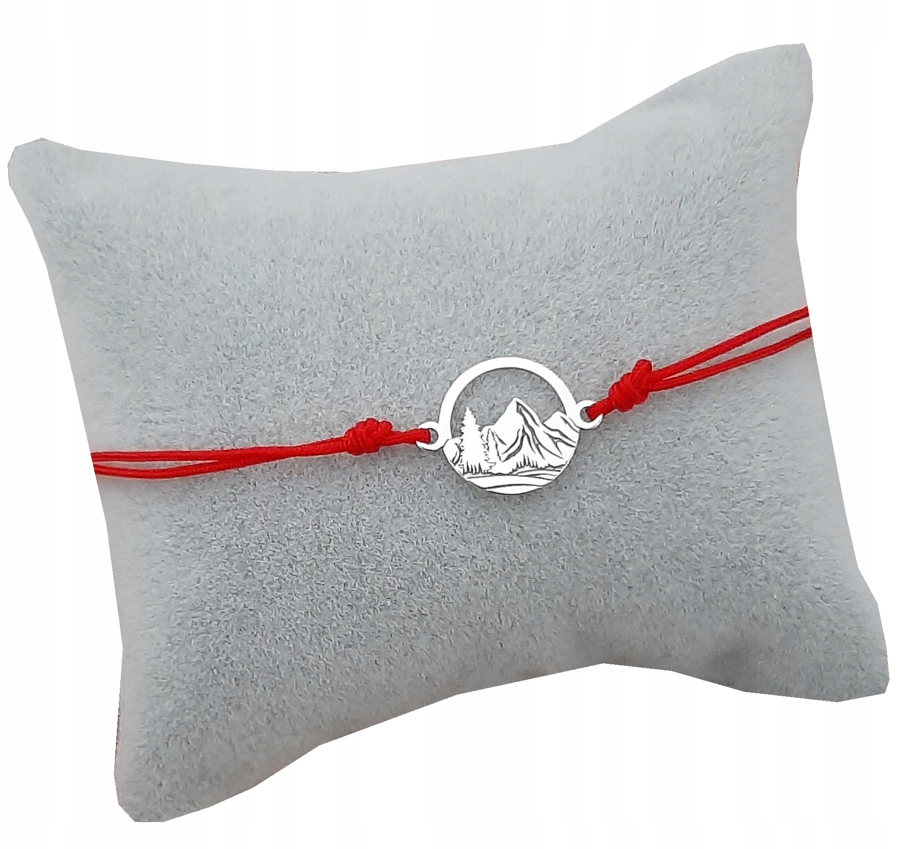 

Srebrna bransoletka sznurkowa Góry szczyty Grawer