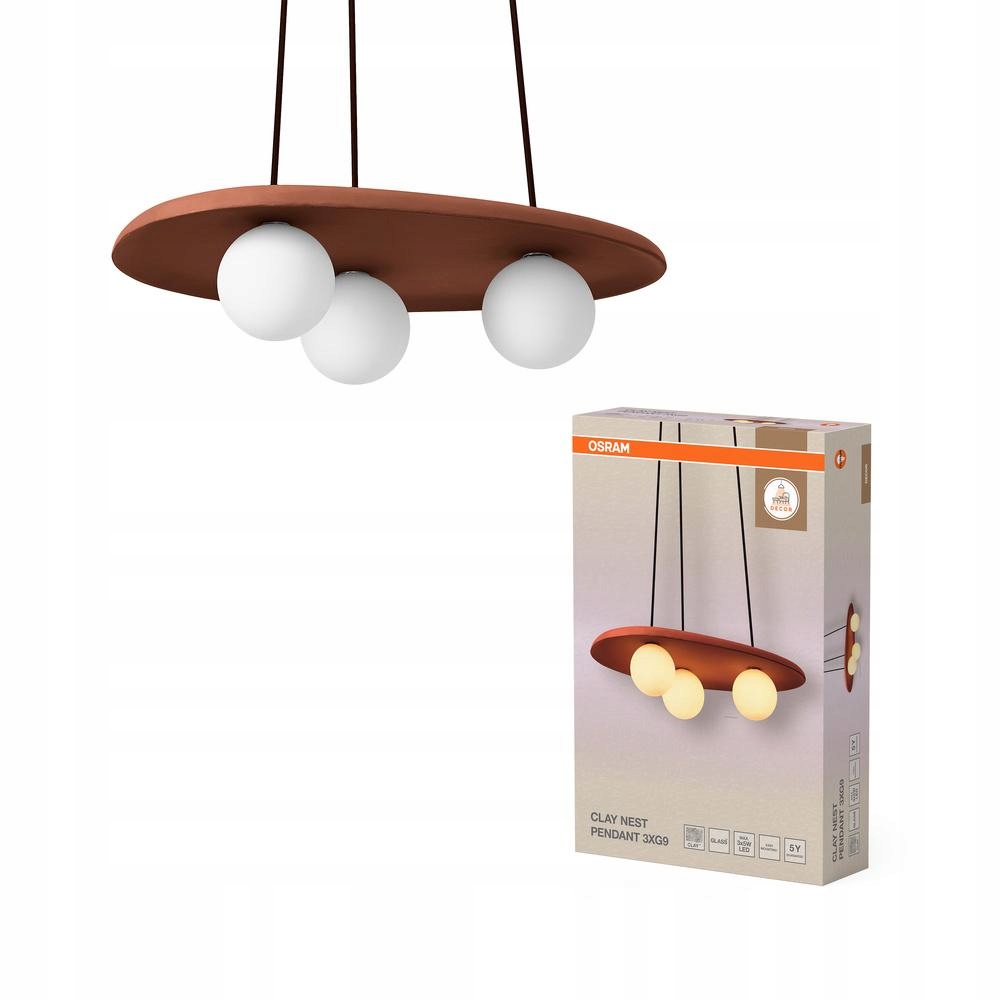 Lampa Stropné závesné svietidlo 3x G9 Dekoratívne Hnedá Dekorácia Osram