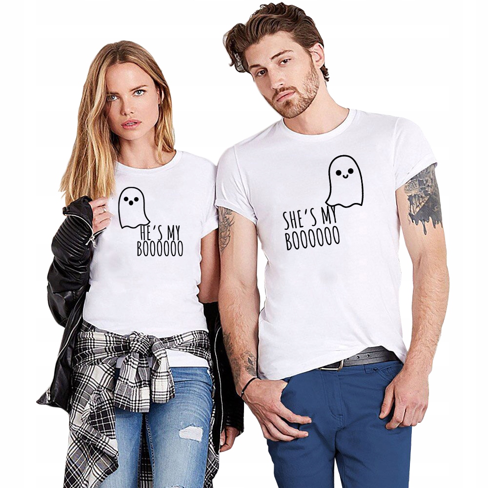 Set Bílých triček pro páry My Boooooo Dárek Pro Ni Velikost S