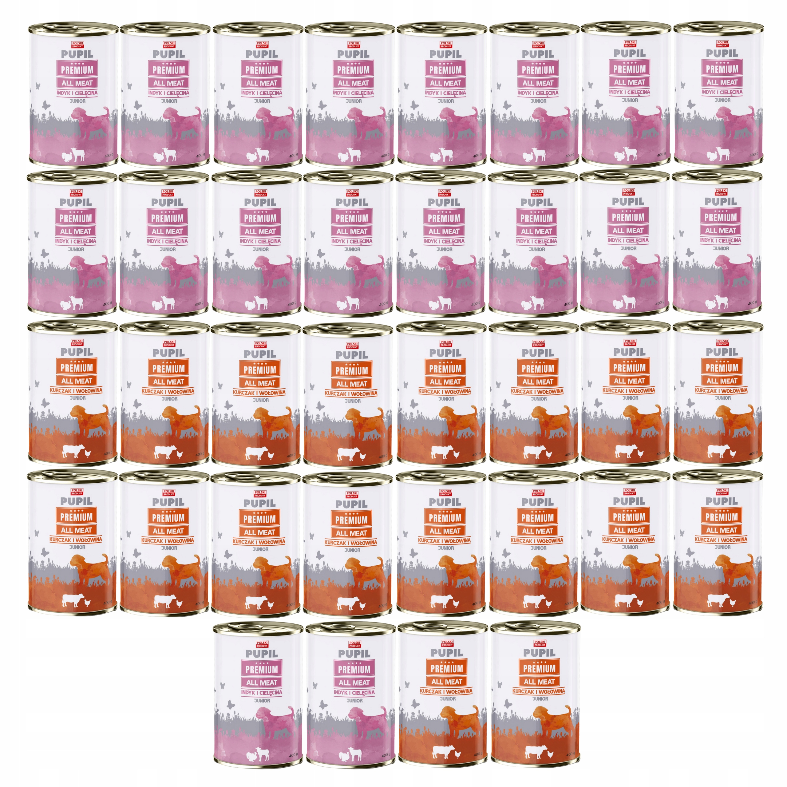 Levně Pupil Premium Junior All Meat Krmivo pro štěňata mix chutí 36 x 400 g