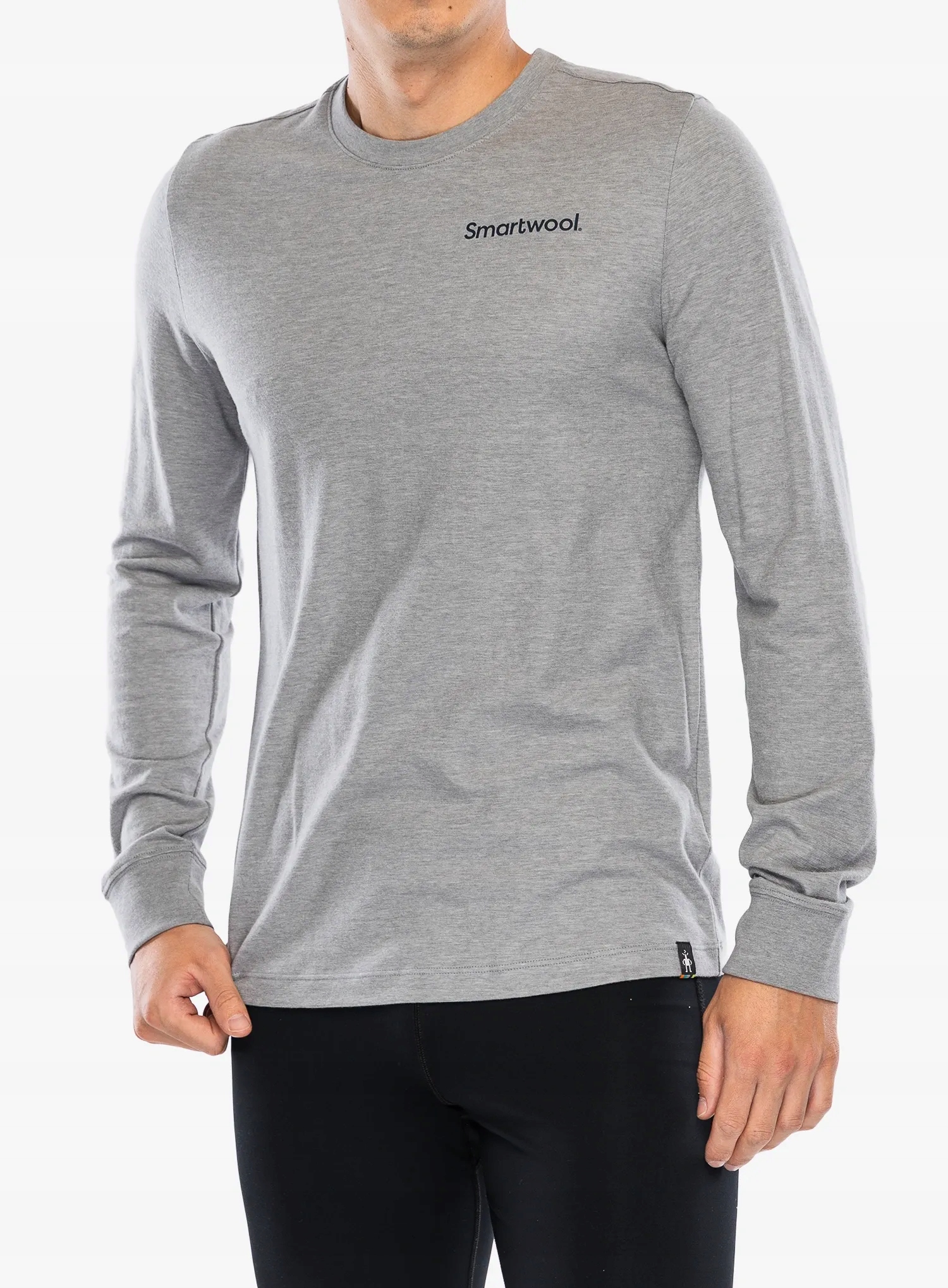 Mikina Smartwool Gondola View Ls Graphic Tee světle šedá melanž XXL