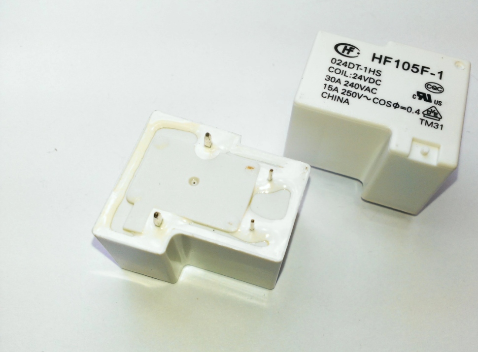Hf105f 1 схема подключения 1Pc-HONGFA HF105F-1-220AT -1 hstf 220VAC реле мощности 4 булавки 30A 240VAC eBay