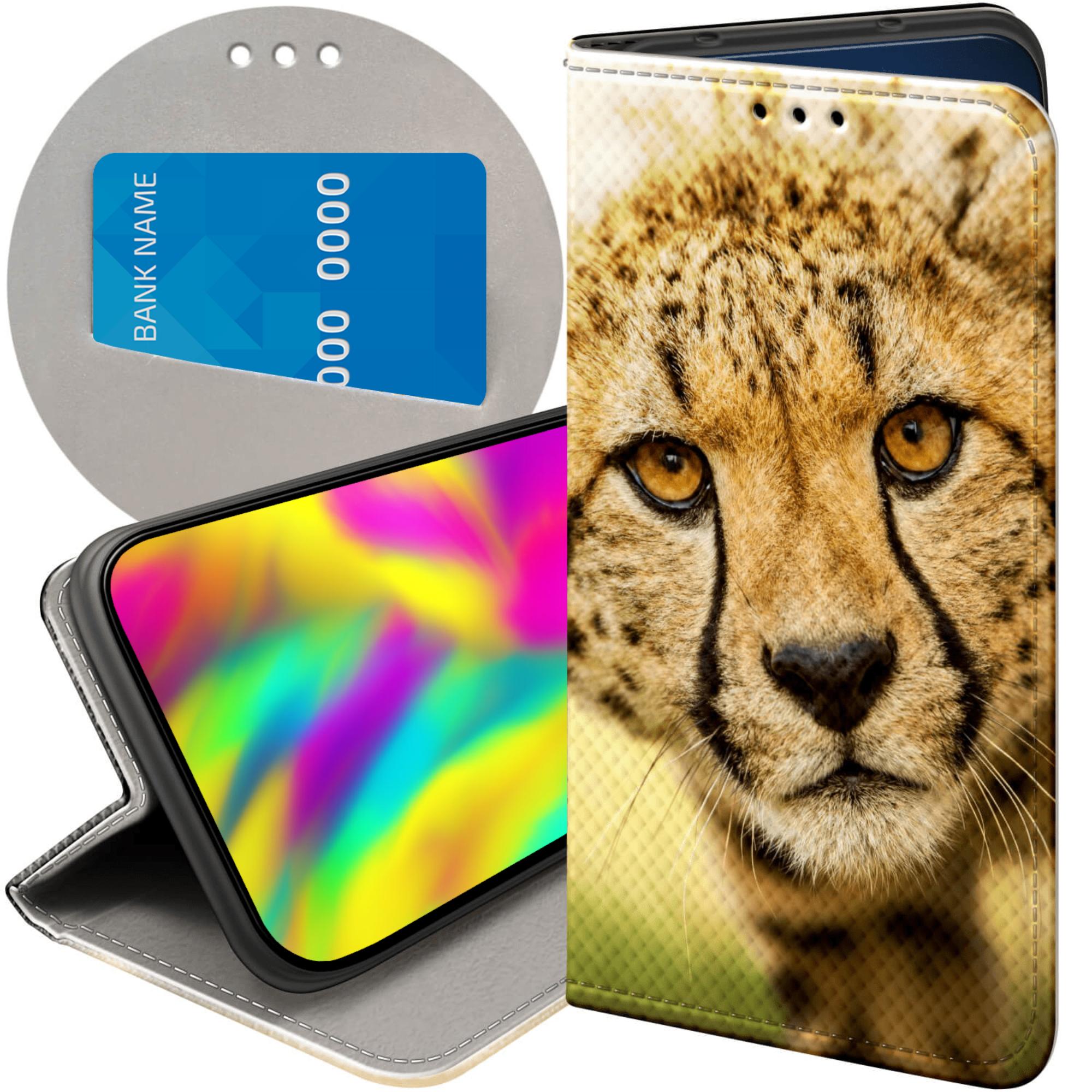 Etui Z Klapką Do Motorola Moto G14 Gepard Cętki Panterka Futerał Case